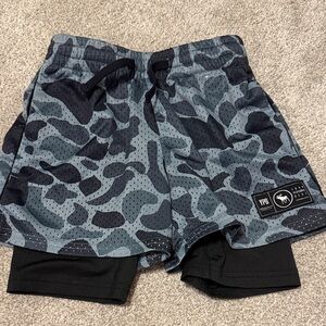 Abercrombie Kids Greyish Blue and Black Camo Shorts